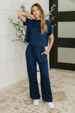 PREORDER: Casual Top and Bottom Set in Navy