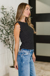 Doodle Me In Lettuce Round Neck Top in Black and White