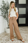 Jump Into It Textured Knit Top in Mocha Stripe