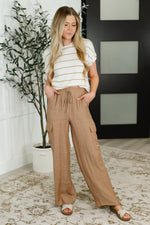 Jump Into It Textured Knit Top in Mocha Stripe