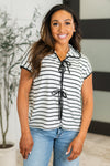 Knot Today Collared Bow Top