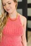 Offbeat Essential Mineral Washed Tank in Viva Magenta