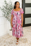 Sweetheart Club Square Neck Floral Dress