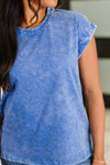 Top That Mineral Wash Tee in Classic Blue